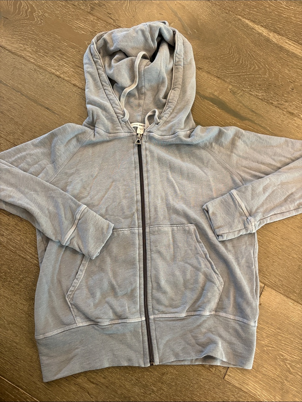 James Perse Kids Zip-Up Hoodie in Light Blue